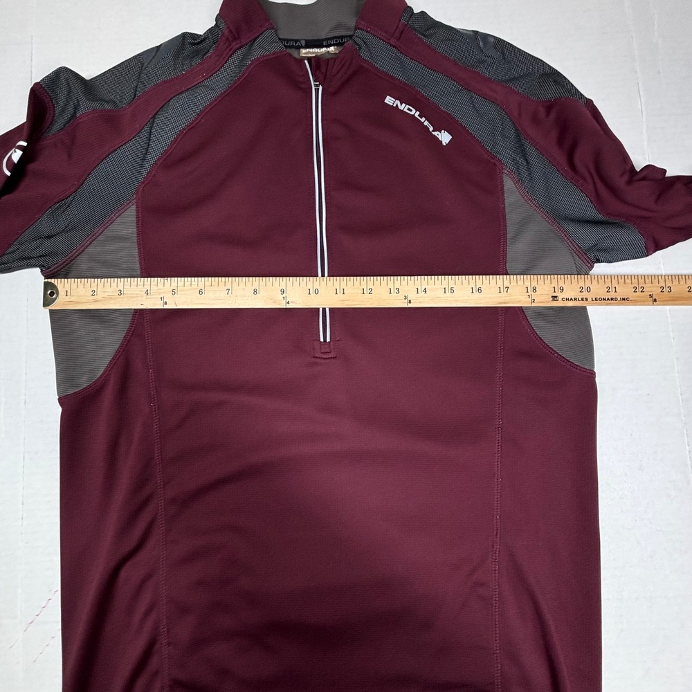 Endura Mens Hummvee‎ Long Sleeve Cycling Jersey 1/4 Zip Shirt Large Burgundy GUC - Picture 3 of 8